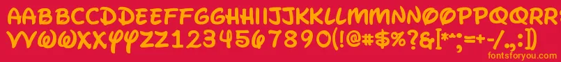 WaltographUiBold Font – Orange Fonts on Red Background