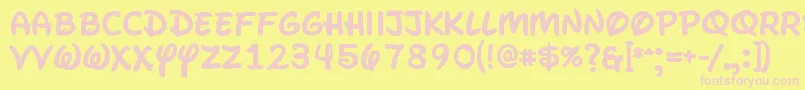 WaltographUiBold Font – Pink Fonts on Yellow Background