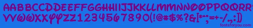 WaltographUiBold Font – Purple Fonts on Blue Background