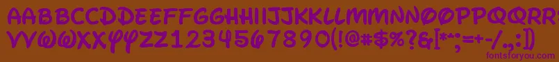 WaltographUiBold Font – Purple Fonts on Brown Background