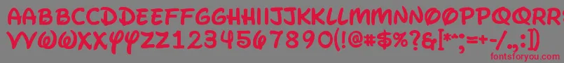 WaltographUiBold Font – Red Fonts on Gray Background