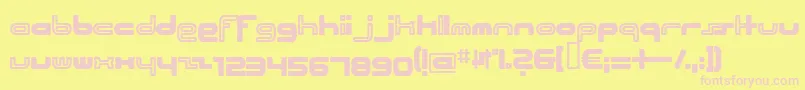 Beach Font – Pink Fonts on Yellow Background