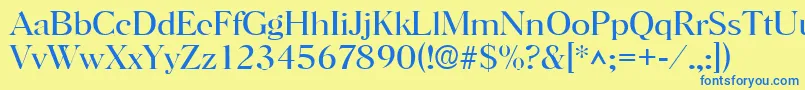 HorshamlRegular Font – Blue Fonts on Yellow Background