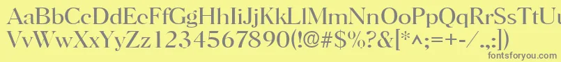 フォントHorshamlRegular – 黄色の背景に灰色の文字