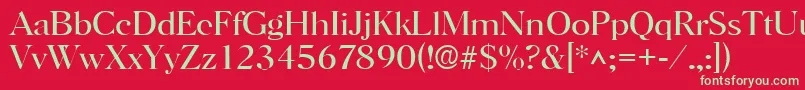 フォントHorshamlRegular – 赤い背景に緑の文字