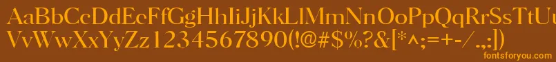 HorshamlRegular Font – Orange Fonts on Brown Background