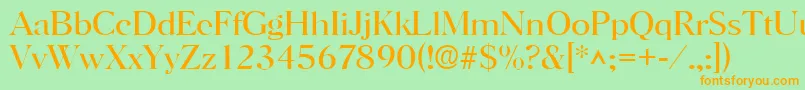 HorshamlRegular Font – Orange Fonts on Green Background