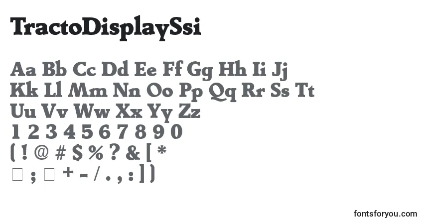 A fonte TractoDisplaySsi – alfabeto, números, caracteres especiais