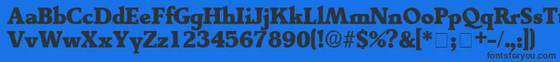 TractoDisplaySsi Font – Black Fonts on Blue Background