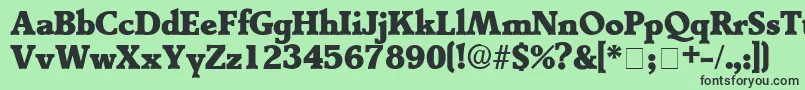 TractoDisplaySsi Font – Black Fonts on Green Background