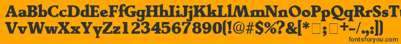 Шрифт TractoDisplaySsi – чёрные шрифты на оранжевом фоне