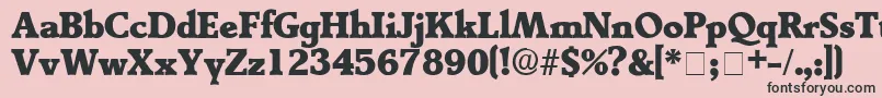 Шрифт TractoDisplaySsi – чёрные шрифты на розовом фоне