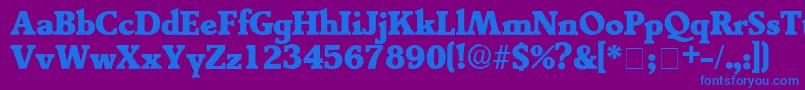 TractoDisplaySsi-Schriftart – Blaue Schriften auf violettem Hintergrund