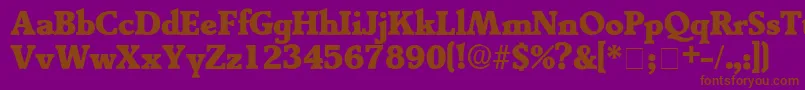 TractoDisplaySsi-fontti – ruskeat fontit violetilla taustalla