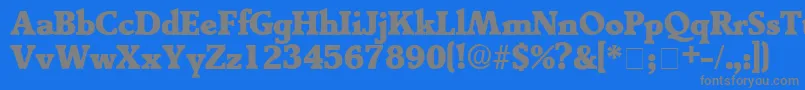 TractoDisplaySsi-fontti – harmaat kirjasimet sinisellä taustalla