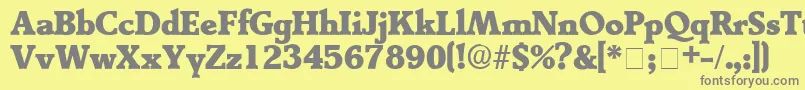 TractoDisplaySsi-Schriftart – Graue Schriften auf gelbem Hintergrund