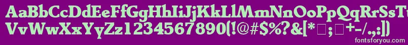 TractoDisplaySsi Font – Green Fonts on Purple Background