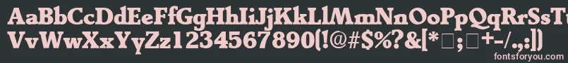 TractoDisplaySsi-fontti – vaaleanpunaiset fontit mustalla taustalla