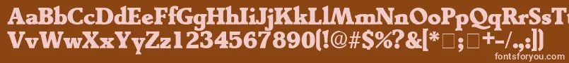 TractoDisplaySsi Font – Pink Fonts on Brown Background