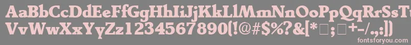 TractoDisplaySsi-fontti – vaaleanpunaiset fontit harmaalla taustalla