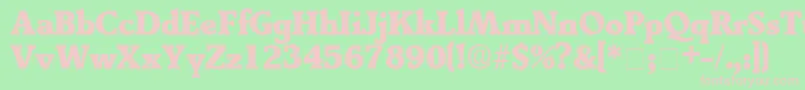 フォントTractoDisplaySsi – 緑の背景にピンクのフォント