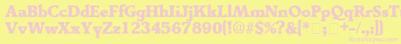 TractoDisplaySsi Font – Pink Fonts on Yellow Background