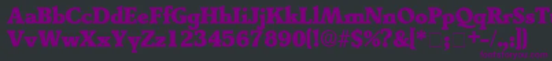 Шрифт TractoDisplaySsi – фиолетовые шрифты на чёрном фоне
