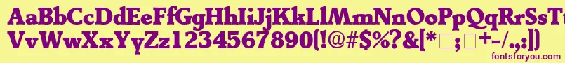 TractoDisplaySsi Font – Purple Fonts on Yellow Background