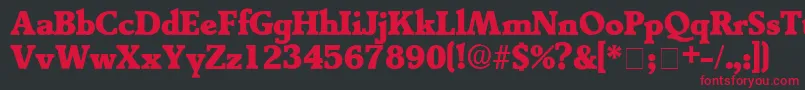 TractoDisplaySsi Font – Red Fonts on Black Background