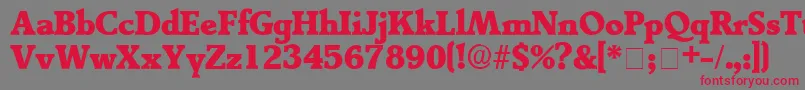 TractoDisplaySsi Font – Red Fonts on Gray Background