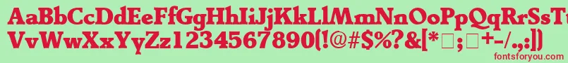 TractoDisplaySsi Font – Red Fonts on Green Background