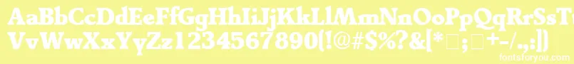 TractoDisplaySsi-fontti – valkoiset fontit keltaisella taustalla