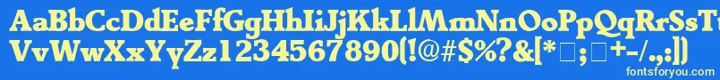 TractoDisplaySsi Font – Yellow Fonts on Blue Background