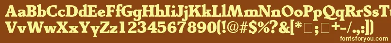 TractoDisplaySsi Font – Yellow Fonts on Brown Background