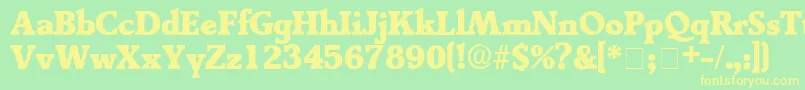TractoDisplaySsi-fontti – keltaiset fontit vihreällä taustalla