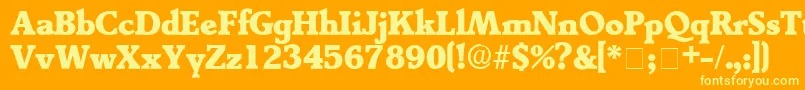 TractoDisplaySsi Font – Yellow Fonts on Orange Background