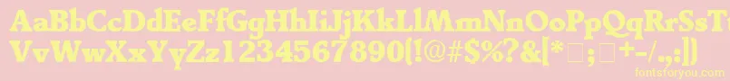 Шрифт TractoDisplaySsi – жёлтые шрифты на розовом фоне