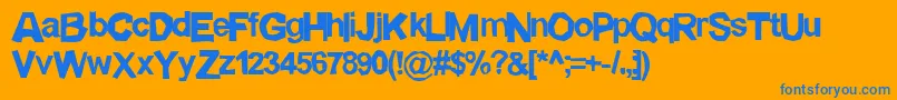 Lickspittle Font – Blue Fonts on Orange Background