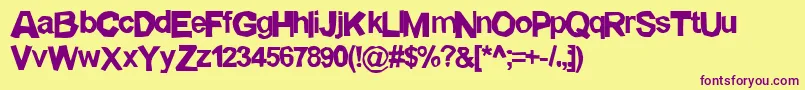 Lickspittle Font – Purple Fonts on Yellow Background