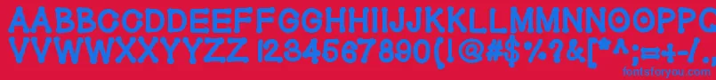 Geldoticaheavyf Font – Blue Fonts on Red Background