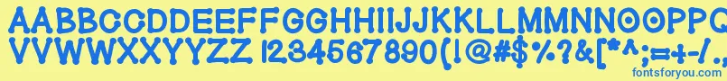 Geldoticaheavyf Font – Blue Fonts on Yellow Background