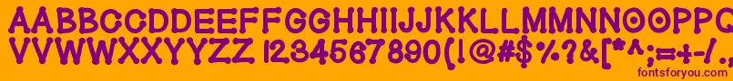 Geldoticaheavyf-Schriftart – Violette Schriften auf orangefarbenem Hintergrund