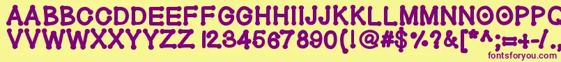 Geldoticaheavyf Font – Purple Fonts on Yellow Background