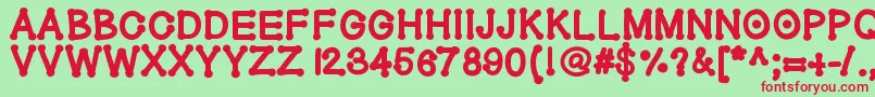 Geldoticaheavyf Font – Red Fonts on Green Background