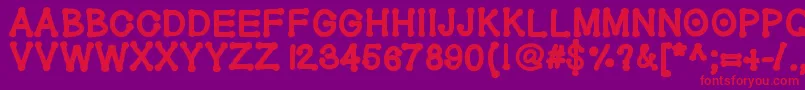 Geldoticaheavyf-Schriftart – Rote Schriften auf violettem Hintergrund