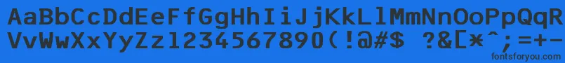 Шрифт F25BankPrinter – чёрные шрифты на синем фоне
