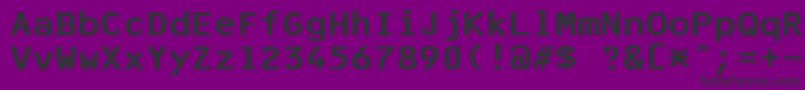 F25BankPrinter-Schriftart – Schwarze Schriften auf violettem Hintergrund