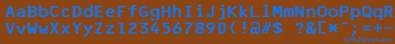 F25BankPrinter Font – Blue Fonts on Brown Background