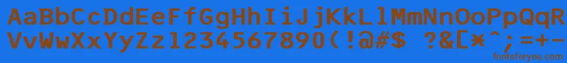 F25BankPrinter Font – Brown Fonts on Blue Background