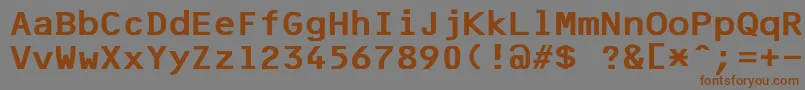F25BankPrinter Font – Brown Fonts on Gray Background